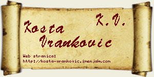 Kosta Vranković vizit kartica